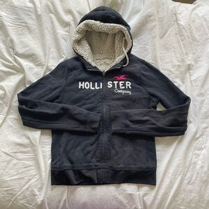 Vintage Y2K Hollister Navy Blue Sherpa Jacket